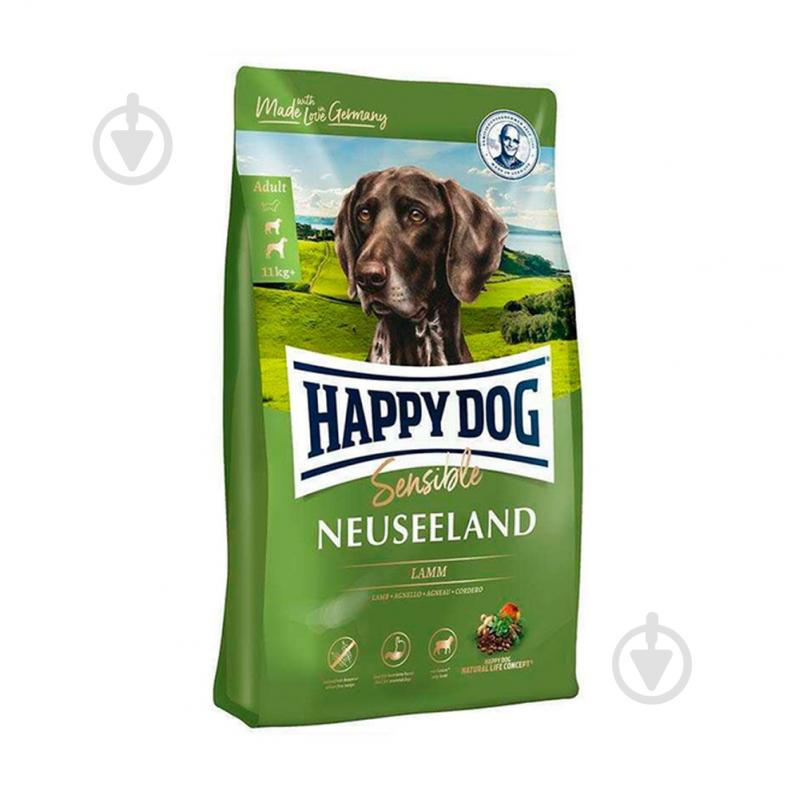 Корм сухий HappyDog Sens Neuseeland з ягням та рисом 12,5 кг - фото 1 Корм сухий HappyDog Sens Neuseeland з ягням та рисом 12,5 кг - фото 1