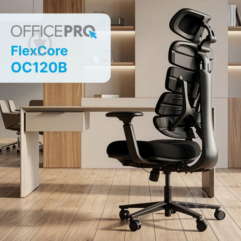 Кресло офисное OfficePro FlexCore ОС120B Black черный - фото 6 Кресло офисное OfficePro FlexCore ОС120B Black черный - фото 6