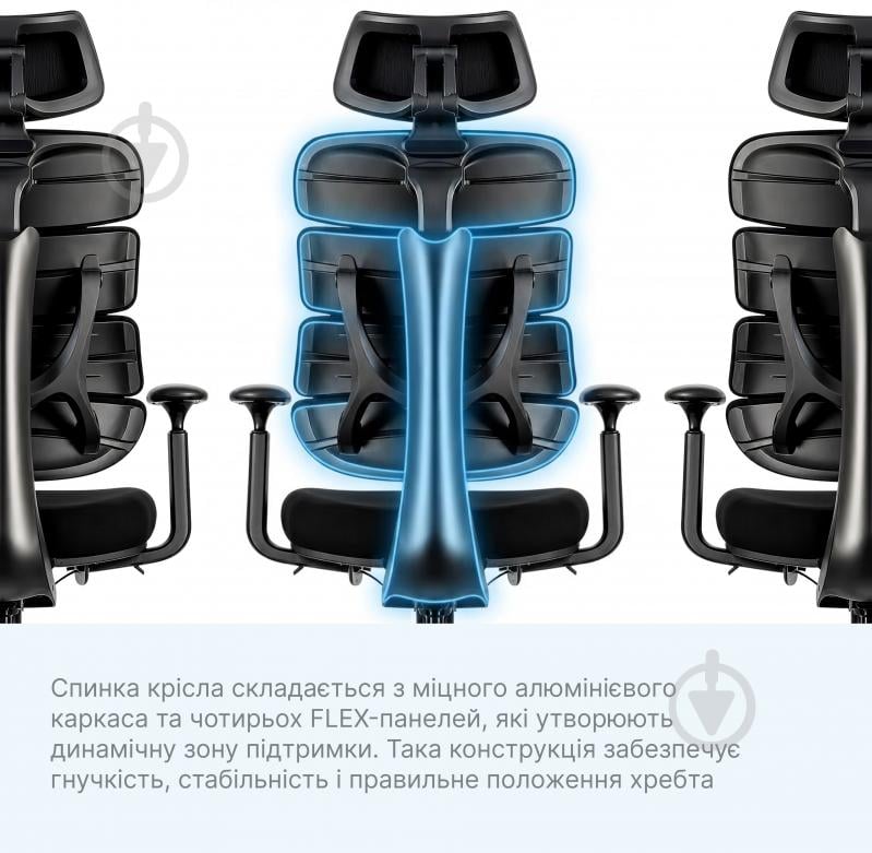 Кресло офисное OfficePro FlexCore ОС120B Grey серый - фото 7 Кресло офисное OfficePro FlexCore ОС120B Grey серый - фото 7