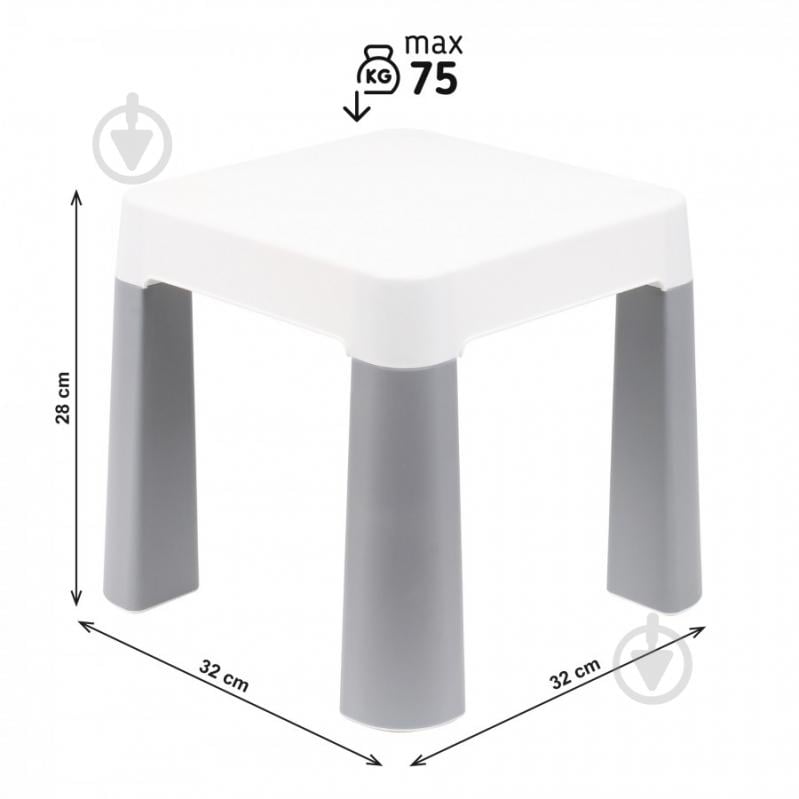 Табурет ТехноК 0860 бело-серый - фото 3