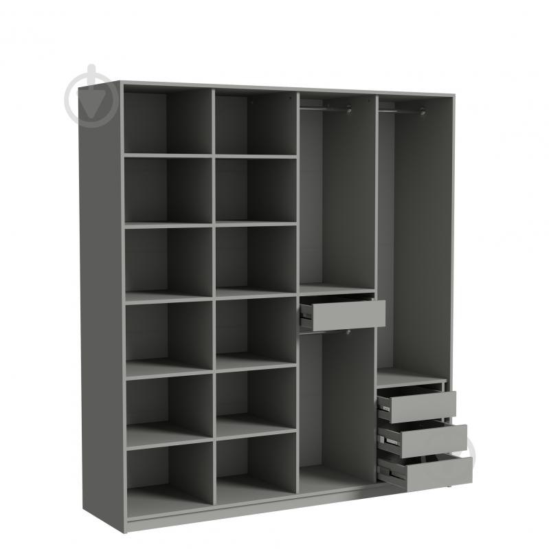 Шкаф Luxe Studio Loom 1988 2200х1988х564 мм шиншилла / светло-серый - фото 2 Шкаф Luxe Studio Loom 1988 2200х1988х564 мм шиншилла / светло-серый - фото 2