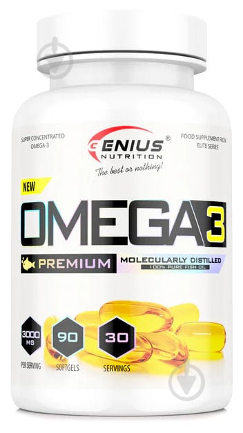 Жирные кислоты Genius Nutrition Omega 3 fish oil 90 капс. - фото 1