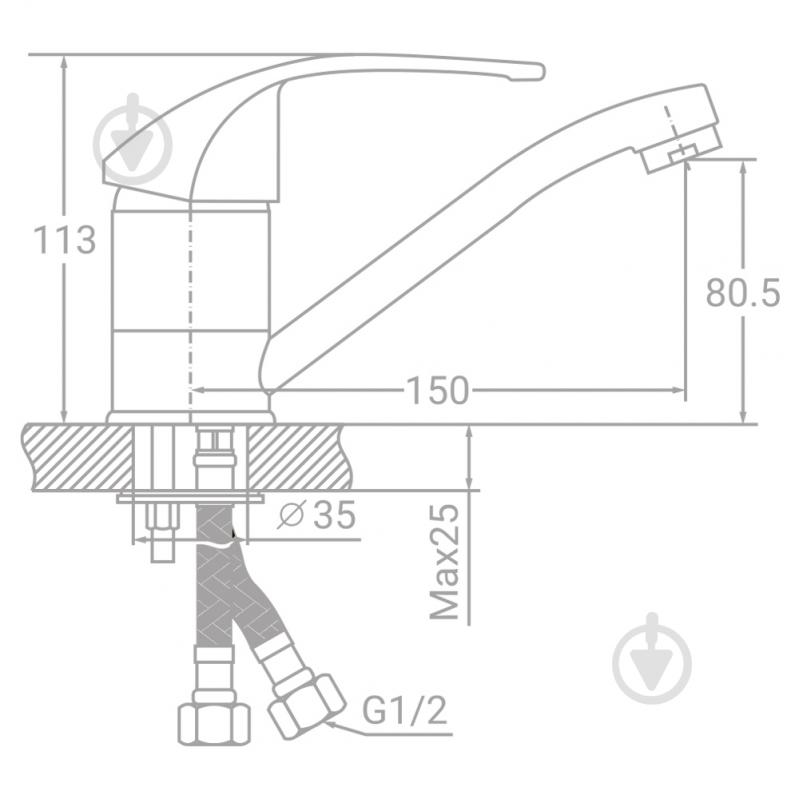 Смеситель TAU s43 40 для кухни гусак прямой 150мм на шпильке (SM-2B144C) - фото 2 Смеситель TAU s43 40 для кухни гусак прямой 150мм на шпильке (SM-2B144C) - фото 2