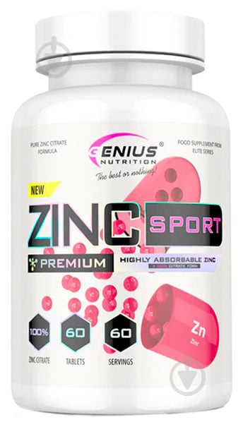 Минералы Genius Nutrition Zinc Citrate Sport 60 шт./уп. - фото 1