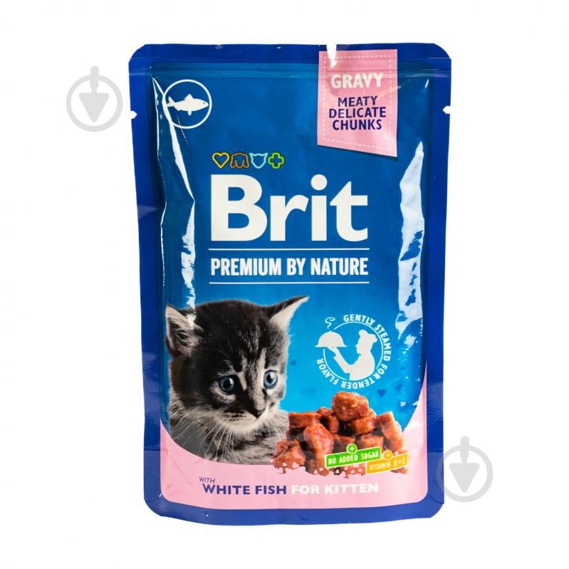 Консерва для кошенят Brit Premium біла риба 100 г - фото 1
