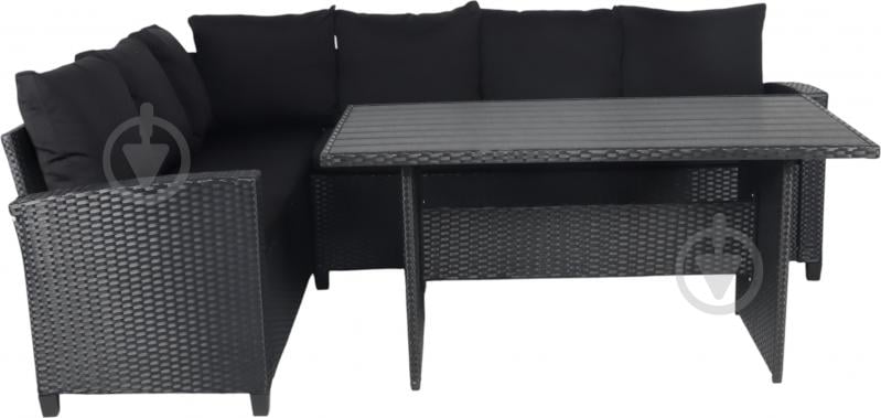Комплект меблів Indigo зі штучного ротангу СКАРЛЕТТ (стіл 140x80x67 см + кутовий диван) графіт