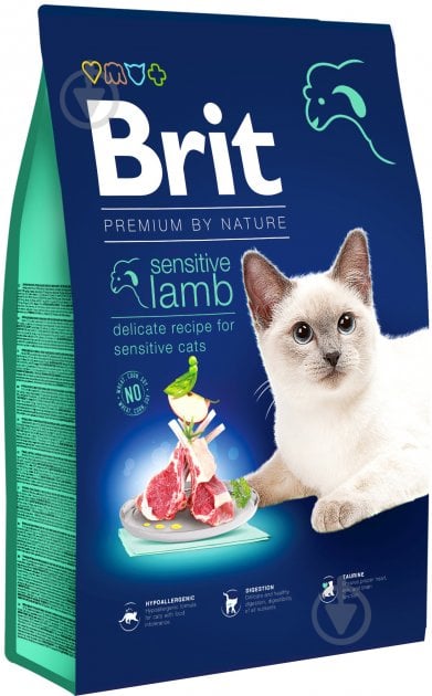 Корм сухой для котов Brit Premium с чувствительным пищеварением 8 кг - фото 2