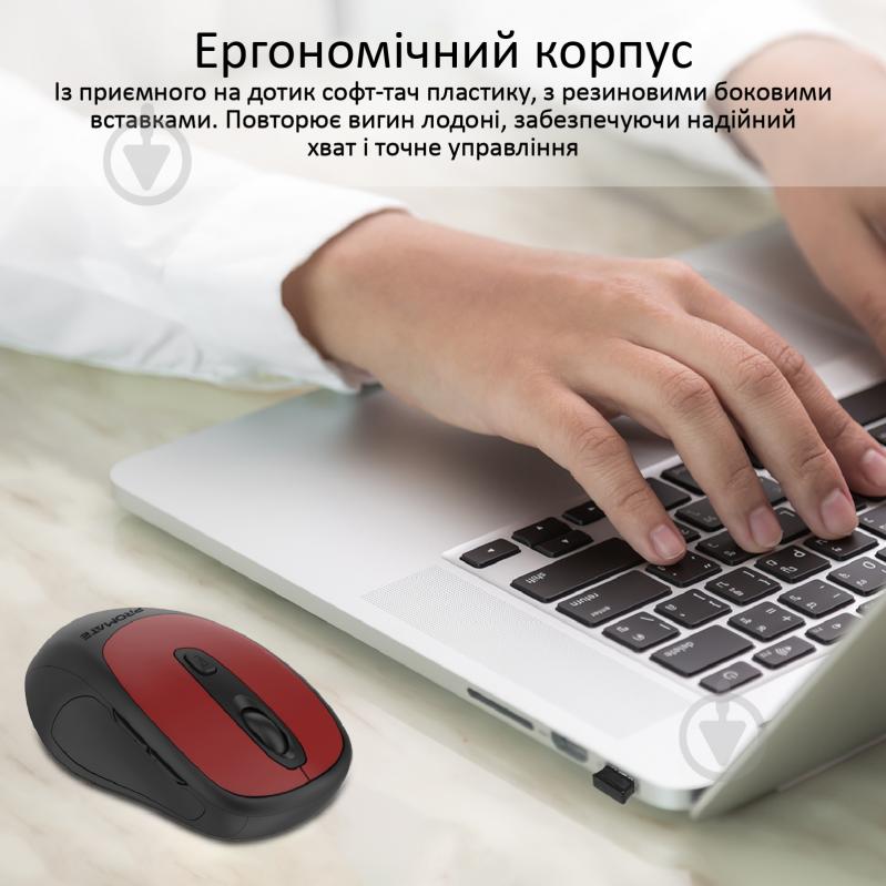 Мышка Promate Clix-9 Wireless Red red (clix-9.red) - фото 3