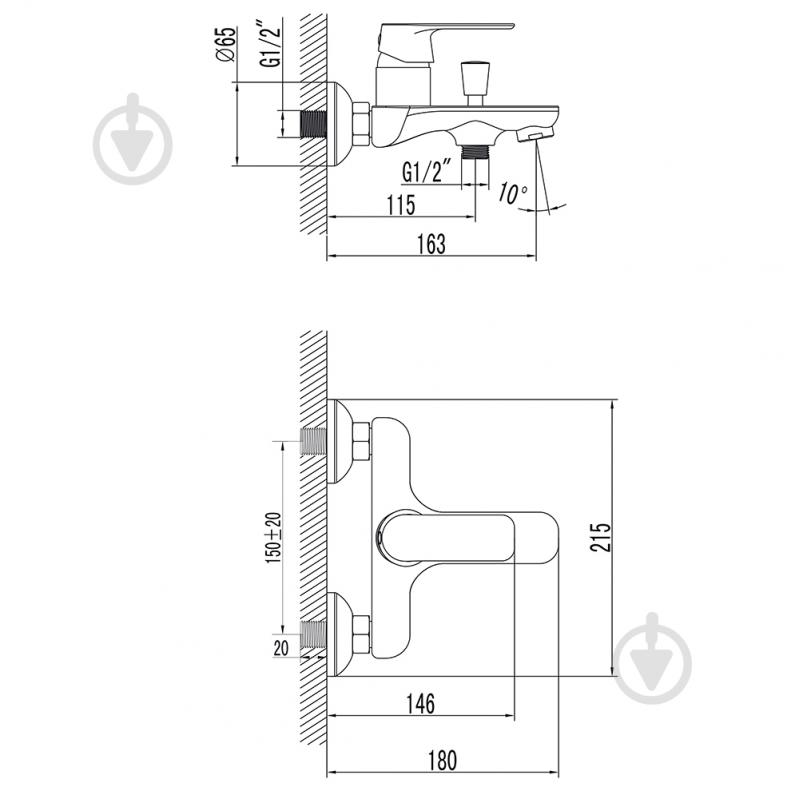 Смеситель для ванны Corso BOLSENA 35мм литой (CF-1C136C) - фото 4 Смеситель для ванны Corso BOLSENA 35мм литой (CF-1C136C) - фото 4