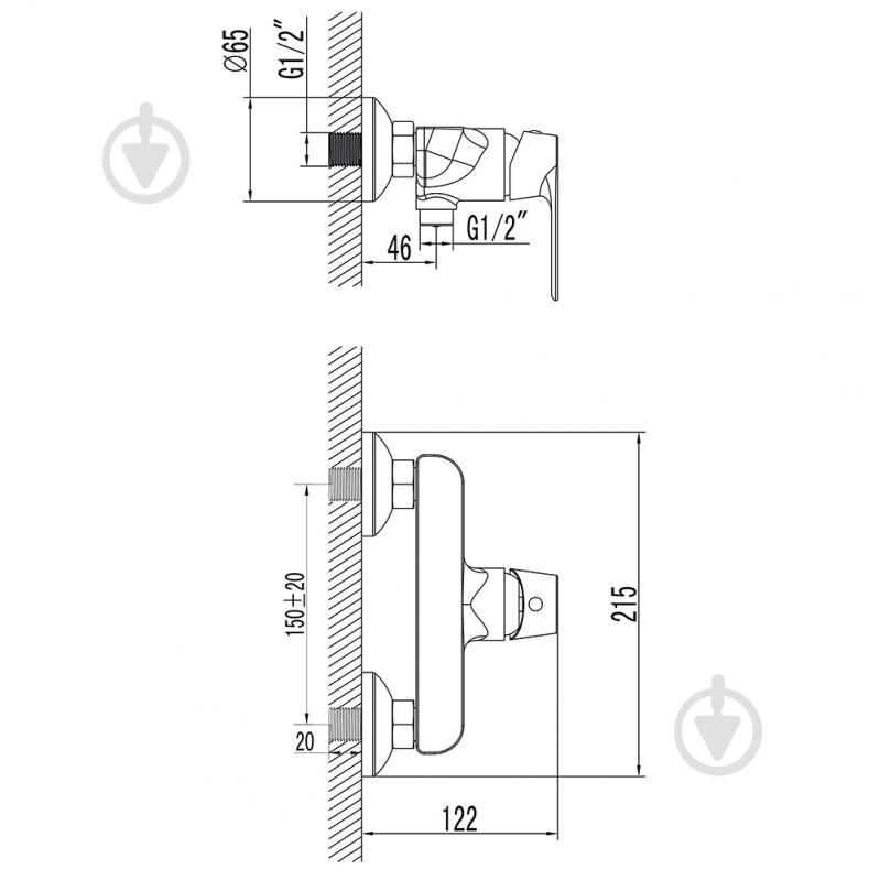 Змішувач для душу Corso BOLSENA 35мм (CF-1D136C) - фото 4