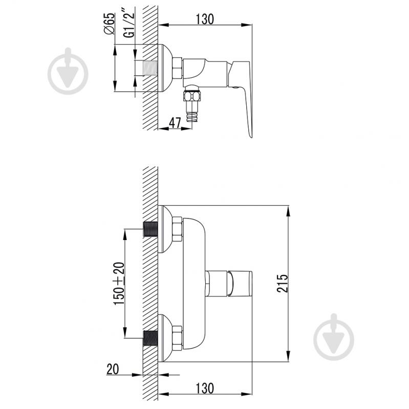 Змішувач для душу Corso LUGANO 25мм (CH-1D147C) - фото 3 Змішувач для душу Corso LUGANO 25мм (CH-1D147C) - фото 3