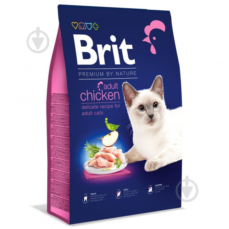 Корм сухой для котов Brit Premium с курицей 8 кг - фото 1