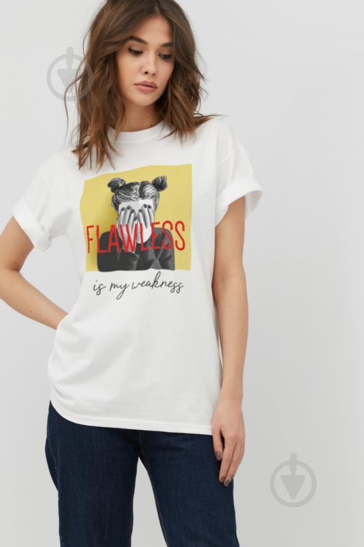 Футболка YAPPI Oversize 3702194 р.M белый - фото 1