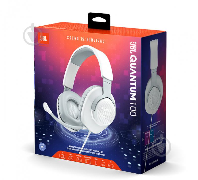 Гарнитура игровая JBL Quantum 100 white (JBLQUANTUM100WHT) - фото 17