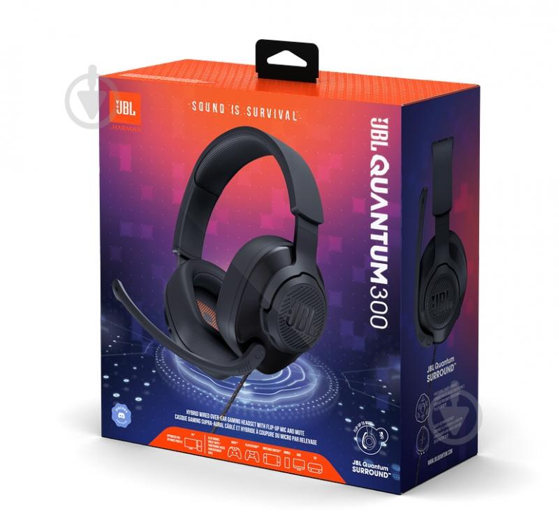 Гарнитура игровая JBL Quantum 300 black (JBLQUANTUM300BLK) - фото 24
