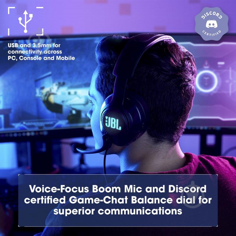 Гарнитура игровая JBL Quantum 400 black (JBLQUANTUM400BLK) - фото 25