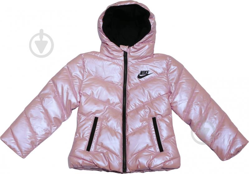 Куртка для дівчаток Nike CHEVRON SOLID PUFFER JKT 36J939-A9Y р.4 рожева - фото 1