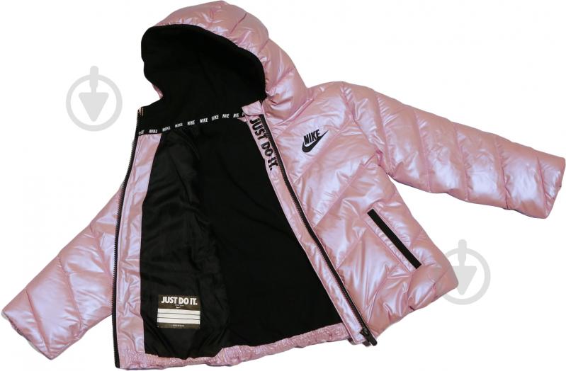 Куртка для дівчаток Nike CHEVRON SOLID PUFFER JKT 36J939-A9Y р.4 рожева - фото 4