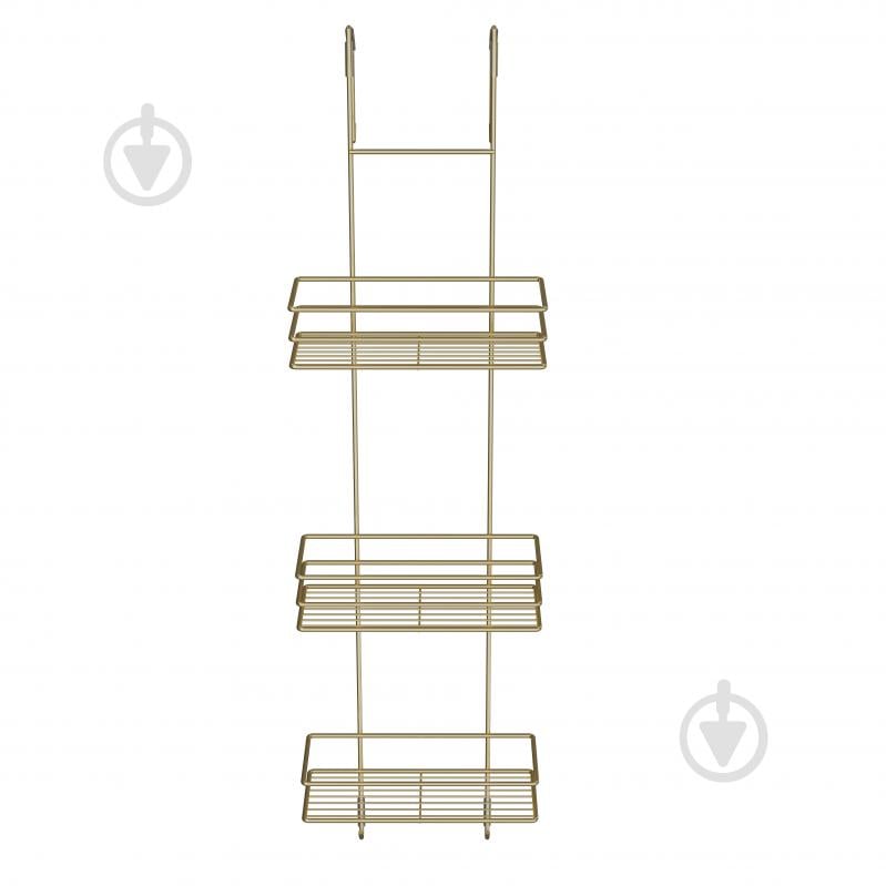 Полка для ванной Украина 3-ярусная золото - фото 2