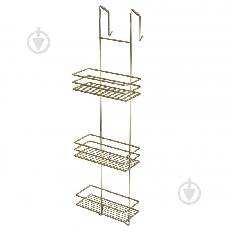 Полка для ванной Украина 3-ярусная золото - фото 4
