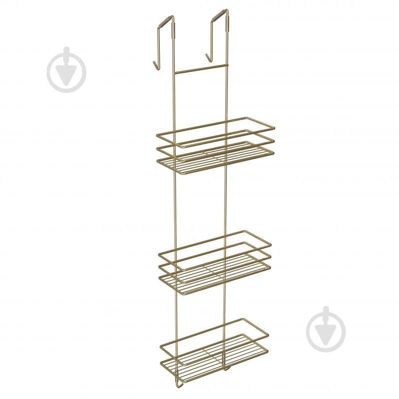 Полка для ванной Украина 3-ярусная золото - фото 3