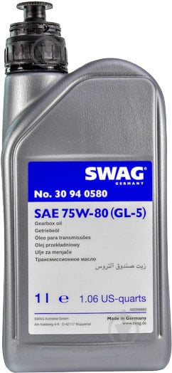 Масло трансмиссионное SWAG GL-5 75W-80 1 л (30940580) - фото 1