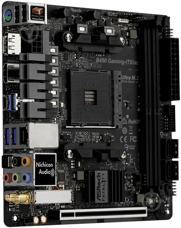 Материнская плата ASRock Fatal1ty B450 Gaming-ITX/ac (Socket AM4, AMD B450, mini ITX) - фото 3