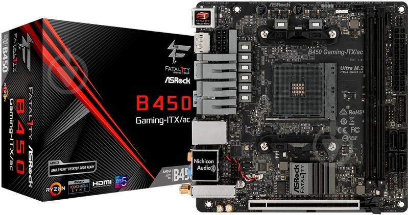 Материнская плата ASRock Fatal1ty B450 Gaming-ITX/ac (Socket AM4, AMD B450, mini ITX) - фото 4