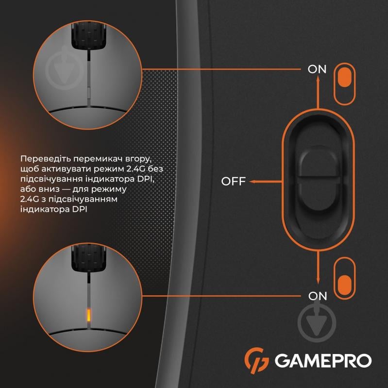 Мишка бездротова GamePro black (GM990B) - фото 12