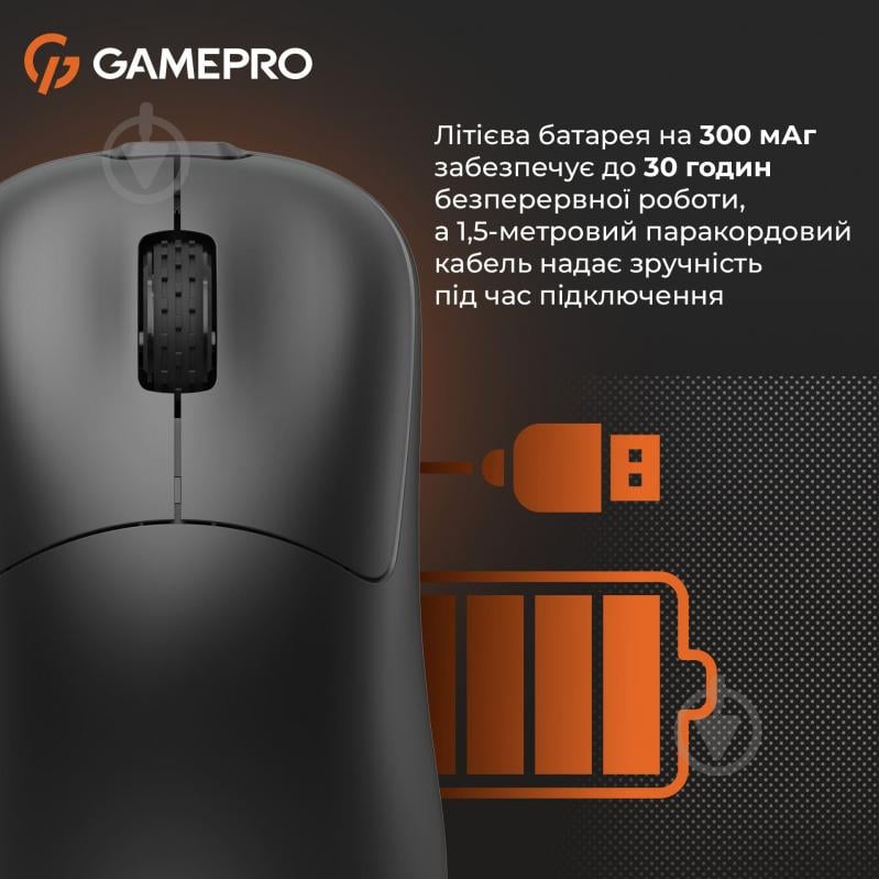 Мишка бездротова GamePro black (GM990B) - фото 15