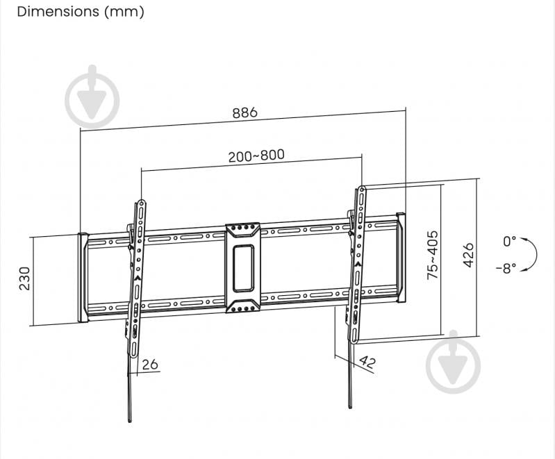 Крепление для телевизора Kivi HEAVY-48TA фиксированные 43"-95" черный - фото 7