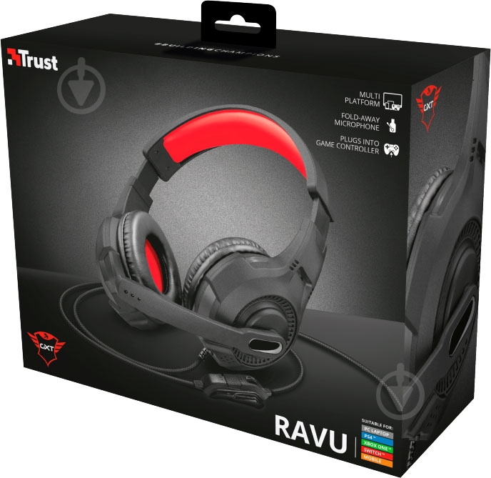 Наушники Trust GXT 307 black/red (22450) - фото 8 Наушники Trust GXT 307 black/red (22450) - фото 8