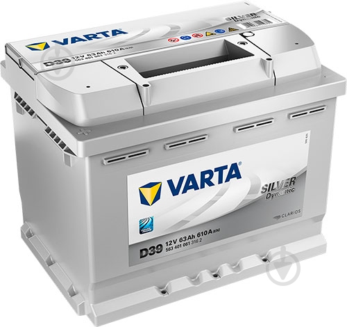 Аккумулятор автомобильный Varta Silver Dynamic D39 63Ah 610A 12V 563401061 «+» слева (563401061) - фото 1