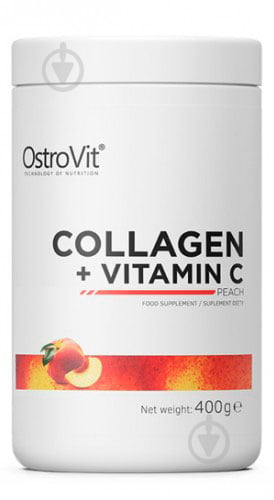 Добавка вітамінна Ostrovit Collagen + Vitamin C персик 400 г - фото 1