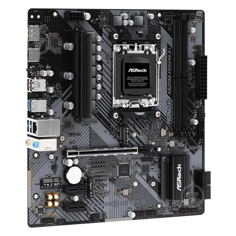 Материнська плата ASRock A620M-HDV/M.2+ (Socket AM5, AMD A620, ATX) - фото 2 Материнська плата ASRock A620M-HDV/M.2+ (Socket AM5, AMD A620, ATX) - фото 2