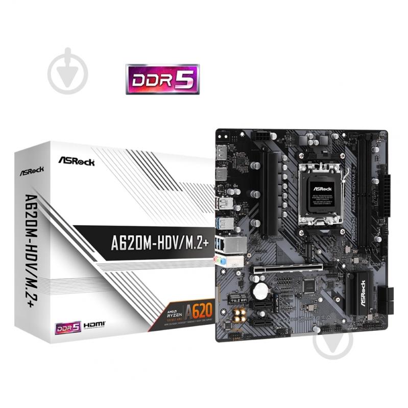 Материнська плата ASRock A620M-HDV/M.2+ (Socket AM5, AMD A620, ATX) - фото 5 Материнська плата ASRock A620M-HDV/M.2+ (Socket AM5, AMD A620, ATX) - фото 5