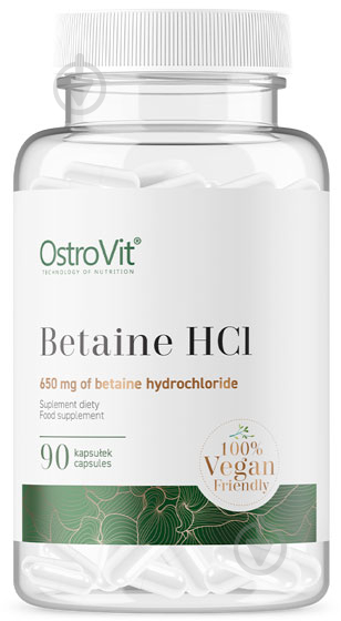 Біологічно активна добавка Ostrovit Betaine HCL 90 капс - фото 1