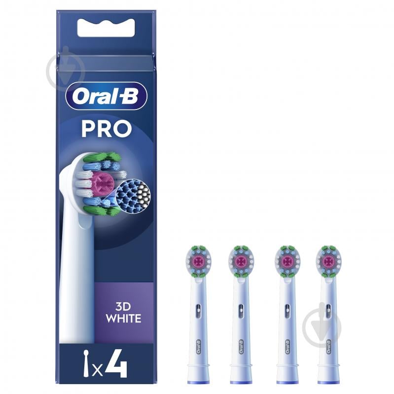 Насадки для електричної зубної щітки Oral-B Pro 3D White 4 шт - фото 1