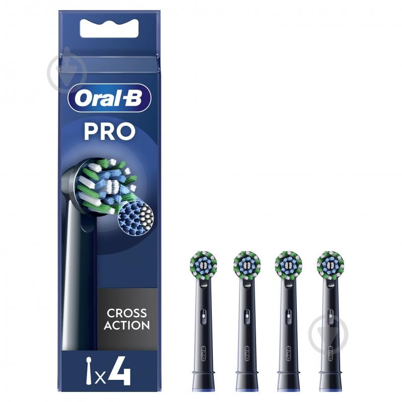 Насадки для электрической зубной щетки Oral-B Pro Cross Action Черные 4 шт - фото 1