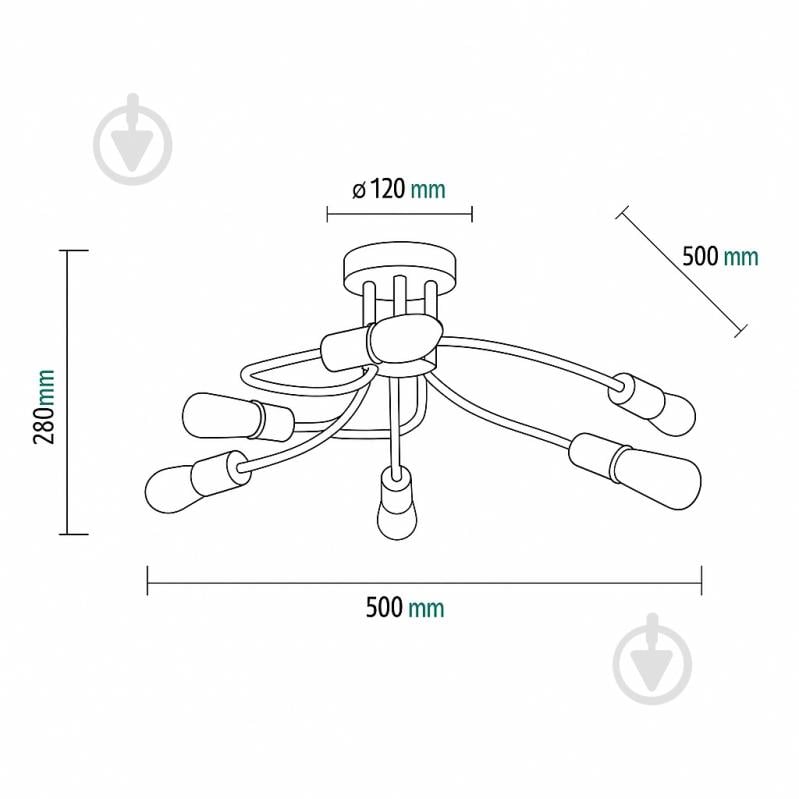Люстра TK Lighting FADO 2584 6x15 Вт E27 чорний - фото 2