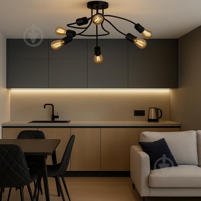 Люстра TK Lighting FADO 2584 6x15 Вт E27 чорний - фото 4