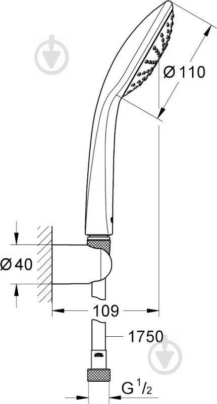 Душевой набор Grohe Vitalio Joy 110 Mono 27324000 - фото 6