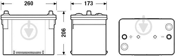 Акумулятор автомобільний AGM Start-Stop Auxiliary AGM 50Ah 800A 12V EK508 «+» ліворуч (EK508) - фото 3