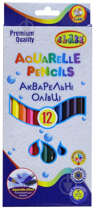 Набір олівців Aquarelle 12 кольорів 1412C CLASS - фото 1