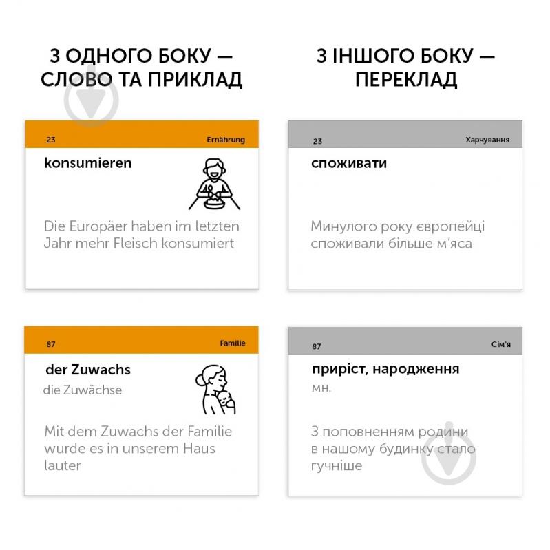 Картки навчальні «для вивчення німецької мови - рівень В1.2 (500)» - фото 2