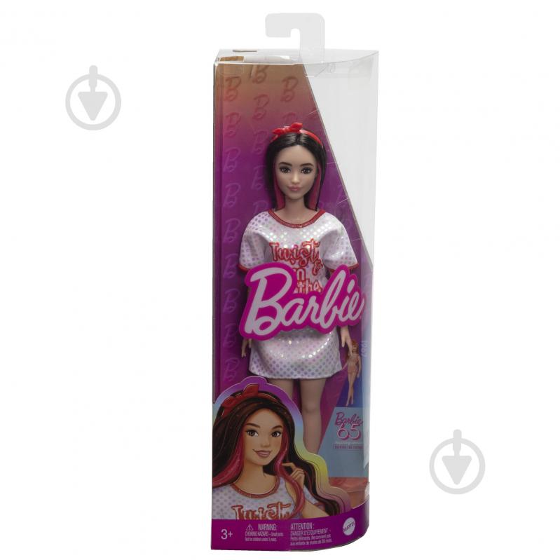 Кукла Barbie "Модница" в блестящем платье-футболке HRH12 - фото 4