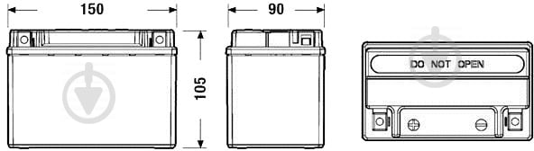 Аккумулятор автомобильный AGM Start-Stop Auxiliary AGM 9Ah 120A 12V EK091 «+» слева (EK091) - фото 2