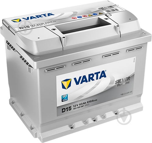 Акумулятор автомобільний Varta Silver Dynamic D15 63Ah 610A 12V 563400061 «+» праворуч (563400061) - фото 1