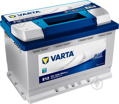 Акумулятор автомобільний Varta Blue Dynamic E12 74Ah 680A 12V 574013068 «+» ліворуч (574013068) - фото 1