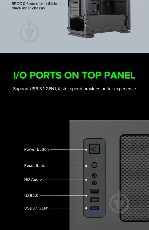 Корпус GameMax ini Tower M60 Black - фото 18